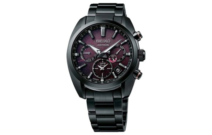 ASTRON Astron GPS Solar Dual-Time 42,7 mm Περιορισμένη έκδοση Μαύρο/Μωβ